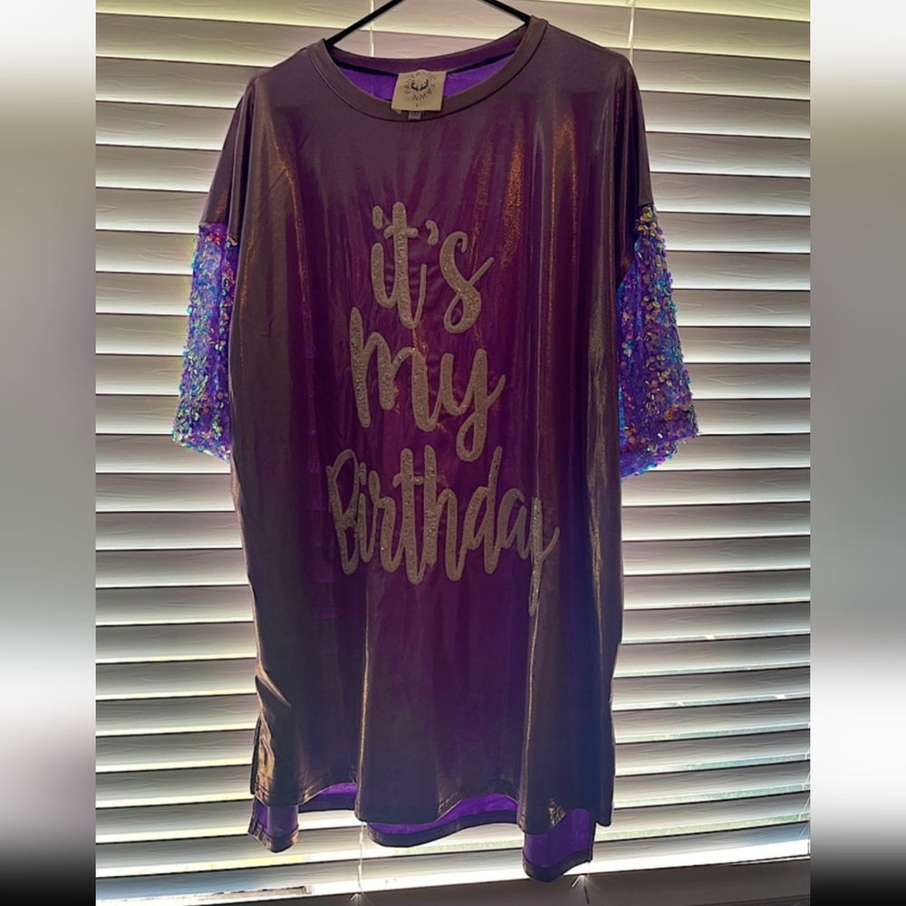 Sale🥳 'It's My Birthday' Sequin Sleeve Dress - Picture 2 of 4